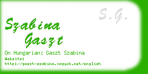 szabina gaszt business card